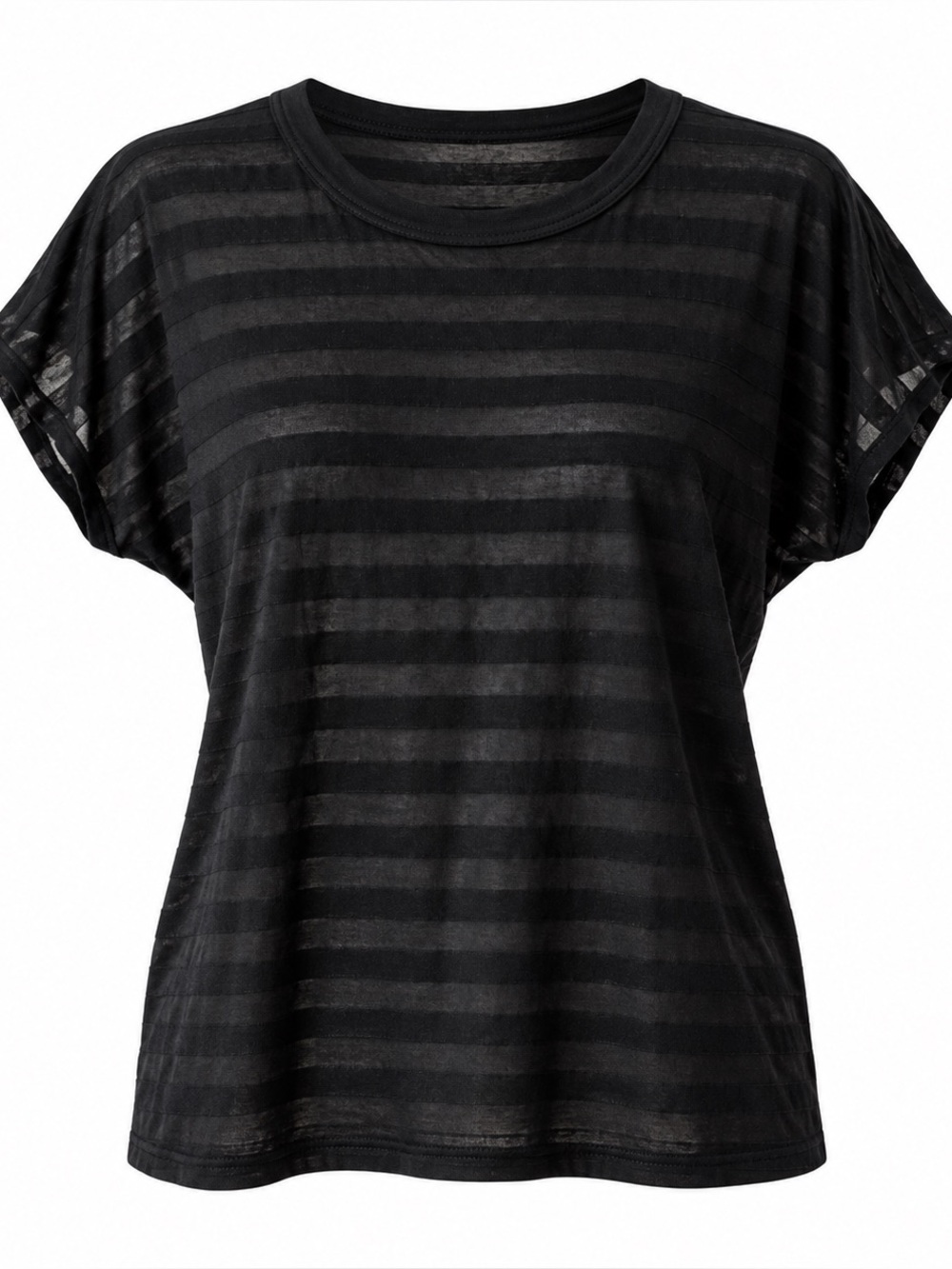 Rag & Bone Black Sheer Burnout Stripe Dolman Tee XS